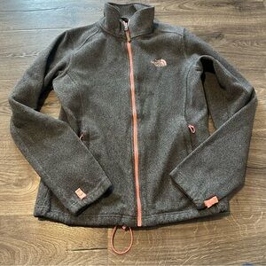 The North Face Women's Medium Gray Jacket with Coral Zipper